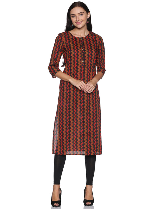 Single Kurti Brown & Black