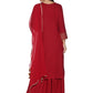 Kurti 3PC Maroon & Golden Work