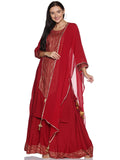 Kurti 3PC Maroon & Golden Work