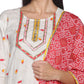 Kurti 3PC Cream & Red