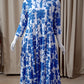 Anarkali Cotton - Blue &  white - Floral Print