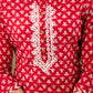 Kurti 2PC Set - Red Silver Luriex Cotton