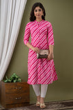 Single Kurti Pink - A Line Cotton